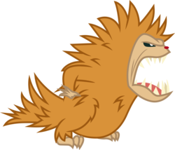 Size: 3507x3000 | Tagged: safe, artist:cloudy glow, pukwudgie, g4, school daze, .ai available, angry, high res, open mouth, sharp teeth, simple background, solo, teeth, transparent background, vector