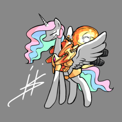 Size: 1280x1280 | Tagged: safe, artist:hotkoin, princess celestia, pony, g4, armor, engine, female, jetpack, rocket, solo