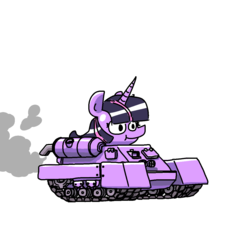 Size: 1280x1280 | Tagged: safe, artist:hotkoin, twilight sparkle, tank pony, g4, :t, female, simple background, solo, t-34, tank (vehicle), wat, white background