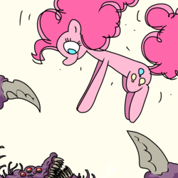 Size: 1280x1280 | Tagged: safe, artist:hotkoin, pinkie pie, earth pony, pony, g4, falling, monster