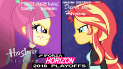 Size: 719x404 | Tagged: safe, sour sweet, sunset shimmer, fanfic:equestria motorsports, fanfic:shadowbolts racing, equestria girls, g4, my little pony equestria girls: friendship games, competition, forza horizon, link in description, read description, youtube link