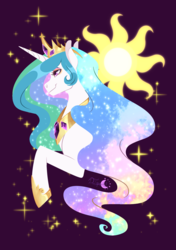 Size: 1634x2317 | Tagged: safe, artist:djspark3, princess celestia, alicorn, pony, g4, crown, cutie mark background, female, jewelry, mare, regalia, solo