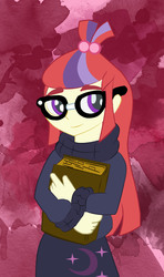 Size: 1092x1842 | Tagged: safe, artist:pelcogo, moondancer, amending fences, equestria girls, g4, book, equestria girls-ified, female, glasses, solo