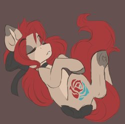 Size: 897x891 | Tagged: safe, artist:realfablepony, oc, oc only, oc:rose, earth pony, pony, bow, eyes closed, female, hair bow, mare, solo