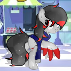 Size: 768x768 | Tagged: safe, artist:edmondneon546, oc, oc only, crystal pony, pegasus, pony, base used, clothes, crystallized, male, solo, stallion