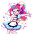 Size: 690x725 | Tagged: safe, artist:blushily, pinkie pie, coinky-dink world, equestria girls, g4, my little pony equestria girls: summertime shorts, cute, dancing, diapinkes, female, heart, ponk, server pinkie pie, simple background, solo, white background