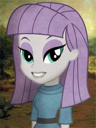 Size: 800x1065 | Tagged: safe, maud pie, equestria girls, g4, cursed image, female, nightmare fuel, realistic mouth, selective realism, smiling, solo, synchro-vox, uncanny valley, wat, what has science done, why
