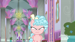 Size: 1920x1080 | Tagged: safe, screencap, cozy glow, pegasus, pony, g4, school raze, angry, cozy glow is best facemaker, cozy glow is not amused, faic, female, filly, foal, hallway, school of friendship, solo