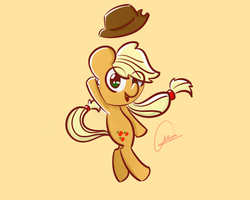 Size: 1280x1024 | Tagged: safe, artist:spontaneous_sarcasm, applejack, earth pony, pony, g4, hat, simple background, standing