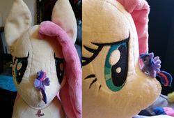 Size: 3000x2029 | Tagged: safe, artist:blackwater627, artist:tinyequine, fluttershy, twilight sparkle, alicorn, pegasus, pony, g4, ear piercing, earring, female, high res, irl, jewelry, micro, necklace, photo, piercing, plushie, size difference, twilight sparkle (alicorn)