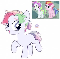 Size: 646x640 | Tagged: safe, artist:lothard juliet, coconut cream, toola roola, earth pony, pony, g4, female, filly, fusion, open mouth