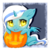 Size: 500x500 | Tagged: safe, artist:tokokami, oc, oc:fleurbelle, alicorn, pony, adorabelle, alicorn oc, chibi, cute, glowing eyes, halloween, holiday, jack-o-lantern, pumpkin, simple background, solo, transparent background, ych result