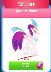Size: 261x363 | Tagged: safe, gameloft, queen novo, classical hippogriff, hippogriff, g4, my little pony: the movie, crack is cheaper, gem, greedloft