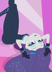 Size: 2550x3508 | Tagged: safe, artist:cybersquirrel, rarity, equestria girls, g4, the other side, beautiful, bedroom eyes, breasts, busty rarity, cleavage, clothes, explicit source, eyeshadow, fabulous, female, gloves, high res, legs, lidded eyes, looking at you, makeup, redraw, smiling, solo