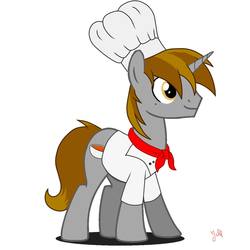 Size: 2000x2000 | Tagged: artist needed, safe, oc, oc only, oc:bouquet garni, pony, unicorn, chef, chef's hat, cook, hat, high res, solo