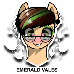 Size: 3200x3200 | Tagged: source needed, safe, artist:alexdiamondskye, oc, oc:emerald vales, blushing, brown mane, cute, ear piercing, eyeliner, eyeshadow, female, feminine hygiene products, glasses, heart, high res, makeup, mare, piercing, sibling, simple background, smiling, tan fur, transparent background