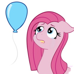 Size: 1281x1281 | Tagged: safe, artist:dyonys, pinkie pie, g4, balloon, crying, pinkamena diane pie, sad