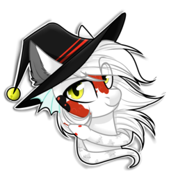 Size: 1036x1066 | Tagged: safe, artist:lazycloud, oc, oc only, pony, snake, bust, eye clipping through hair, female, hat, mare, portrait, simple background, solo, transparent background, witch hat, ych result