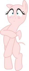 Size: 1329x3185 | Tagged: safe, artist:echoes111, artist:masem, artist:porygon2z, edit, editor:slayerbvc, vector edit, fluttershy, pegasus, pony, g4, bald, bipedal, blushing, covering, embarrassed, embarrassed nude exposure, female, furless, furless edit, mare, naked rarity, nude edit, nudity, plucked wings, shaved, shaved tail, simple background, solo, transparent background, vector, wide eyes