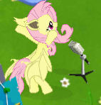 Size: 142x148 | Tagged: safe, gameloft, fluttershy, bat pony, g4, bat ponified, bipedal, flutterbat, microphone, picture for breezies, race swap, singing