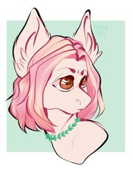 Size: 1000x1300 | Tagged: safe, artist:lothard juliet, oc, oc only, earth pony, pony, bust, female, jewelry, mare, necklace, portrait, solo