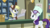 Size: 1334x750 | Tagged: safe, screencap, derpy hooves, rarity, pegasus, pony, unicorn, g4, my little pony best gift ever, my little pony: friendship is magic, clothes, female, glasses, hat, mailmare, mailmare hat, mailpony, mare, post office, scarf, smiling, winter outfit