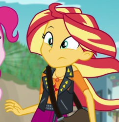 Size: 829x852 | Tagged: safe, screencap, pinkie pie, sunset shimmer, equestria girls, equestria girls specials, g4, my little pony equestria girls: better together, my little pony equestria girls: forgotten friendship, cropped, geode of empathy, magical geodes