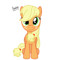 Size: 4096x4096 | Tagged: safe, artist:dashyoshi, applejack, pony, g4, absurd resolution, cute, female, looking at you, simple background, sitting, smiling, solo, transparent background