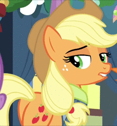 Size: 916x990 | Tagged: safe, screencap, applejack, burnt oak, g4, my little pony best gift ever, animated, butt, clothes, cropped, female, plot, solo focus, sound, walking, webm, winter outfit
