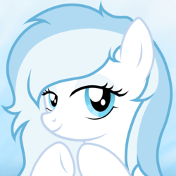 Size: 2000x2000 | Tagged: safe, artist:jennieoo, oc, oc only, oc:snow sky, pegasus, pony, bust, clapping, clapping ponies, cute, female, happy, mare, nice, portrait, show accurate, smiling, solo, sweet, vector