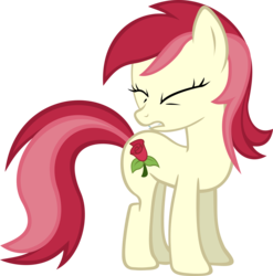 Size: 3000x3032 | Tagged: safe, artist:rainbowrage12, roseluck, earth pony, pony, g4, cutie mark, eyes closed, female, gritted teeth, high res, mare, scared, show accurate, simple background, solo, transparent background