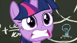 Size: 600x338 | Tagged: safe, edit, edited screencap, screencap, twilight sparkle, alicorn, pony, best gift ever, g4, animated, chalkboard, cookie monster, faic, female, horn, mare, pudding face, sesame street, solo, talking, teeth, twilight sparkle (alicorn)