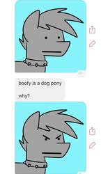 Size: 594x960 | Tagged: safe, artist:sugar morning, oc, oc only, oc:slipstream, dog pony, pony, :|, >:|, angry, black and white, boofy, collar, grayscale, male, meme, monochrome, npc, npc meme, simple background, solo, spiked collar, stallion, white background