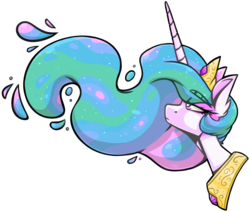 Size: 3500x2962 | Tagged: safe, artist:lrusu, princess celestia, pony, g4, collar, female, high res, jewelry, looking up, mare, necklace, simple background, solo, transparent background