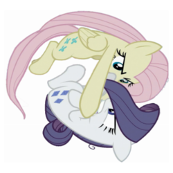 Size: 322x322 | Tagged: safe, derpibooru exclusive, edit, edited screencap, screencap, mean fluttershy, mean rarity, g4, the mean 6, animated, animated png, clone, female, simple background, transparent background
