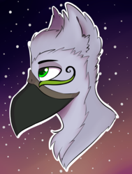 Size: 6000x7929 | Tagged: safe, artist:php70, oc, oc:reinhard, griffon, absurd resolution, birb, bust, colored background, commission, ear fluff, fully shaded, portrait, stars