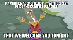 Size: 600x337 | Tagged: safe, edit, edited screencap, screencap, discord, best gift ever, g4, beauty and the beast, candle, candlestick, discord candle, image macro, living object, lumiere, male, meme, memeful.com, solo, text