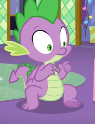 Size: 551x720 | Tagged: safe, screencap, spike, dragon, g4, my little pony best gift ever, claws, cropped, male, sitting, solo, tail, winged spike, wings