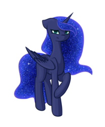 Size: 3489x4222 | Tagged: safe, artist:those kids in the corner, princess luna, alicorn, pony, g4, female, floppy ears, high res, looking at you, mare, sad, simple background, solo, standing, transparent background