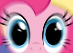 Size: 1499x1078 | Tagged: safe, screencap, pinkie pie, earth pony, pony, best gift ever, g4, close-up, cropped, extreme close-up, female, flashback, looking at you, mare, motion blur, solo, staring into your soul