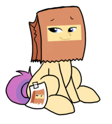 Size: 500x550 | Tagged: safe, artist:paperbagpony, derpibooru exclusive, flash sentry, oc, oc only, oc:paper bag, earth pony, pony, g4, exploitable meme, faic, fake cutie mark, funny face, meme, paper bag, solo