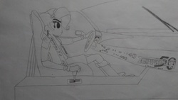 Size: 2560x1440 | Tagged: safe, artist:forzaveteranenigma, rarity, equestria girls, g4, car, driving, female, ferrari, ferrari f50, ferrari f50 gt, ferrarity, read description, solo, traditional art