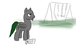 Size: 1500x1000 | Tagged: safe, oc, oc only, pony, loss (meme), male, paper, pen, solo, stallion, swing