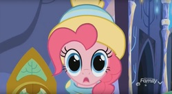 Size: 1658x914 | Tagged: safe, screencap, pinkie pie, earth pony, pony, g4, my little pony best gift ever, female, hat, mare, mind blown, solo
