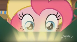 Size: 1658x924 | Tagged: safe, screencap, pinkie pie, earth pony, pony, g4, my little pony best gift ever, female, light, mare, solo