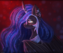 Size: 2400x2000 | Tagged: safe, artist:zefirka, nightmare moon, alicorn, pony, g4, armor, female, high res, horn, horn jewelry, jewelry, mare, solo