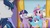 Size: 1659x923 | Tagged: safe, screencap, princess cadance, princess flurry heart, shining armor, twilight sparkle, alicorn, pony, g4, my little pony best gift ever, my little pony: friendship is magic, clothes, earmuffs, female, filly, foal, mare, star flurry heart, twilight sparkle (alicorn), twilight's castle, winter outfit