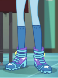 Size: 290x389 | Tagged: safe, screencap, trixie, equestria girls, equestria girls specials, g4, my little pony equestria girls: better together, my little pony equestria girls: forgotten friendship, clothes, cropped, legs, pictures of legs, shoes, socks