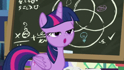 Size: 1920x1088 | Tagged: safe, screencap, twilight sparkle, alicorn, pony, best gift ever, animated, chalkboard, close-up, derp, faic, female, mare, pudding face, solo, sound, twilight snapple, twilight sparkle (alicorn), twilighting, twilynanas, wat, webm