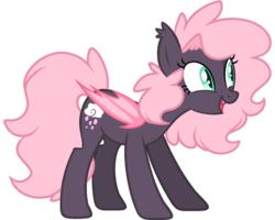 Size: 2500x2000 | Tagged: safe, artist:cinnamontee, oc, oc only, oc:bubblegum, bat pony, pony, female, high res, mare, simple background, solo, transparent background